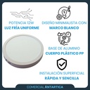 Plafón Led Redondo Aplicar 12w Luz Fría/cálida Blanco X 4