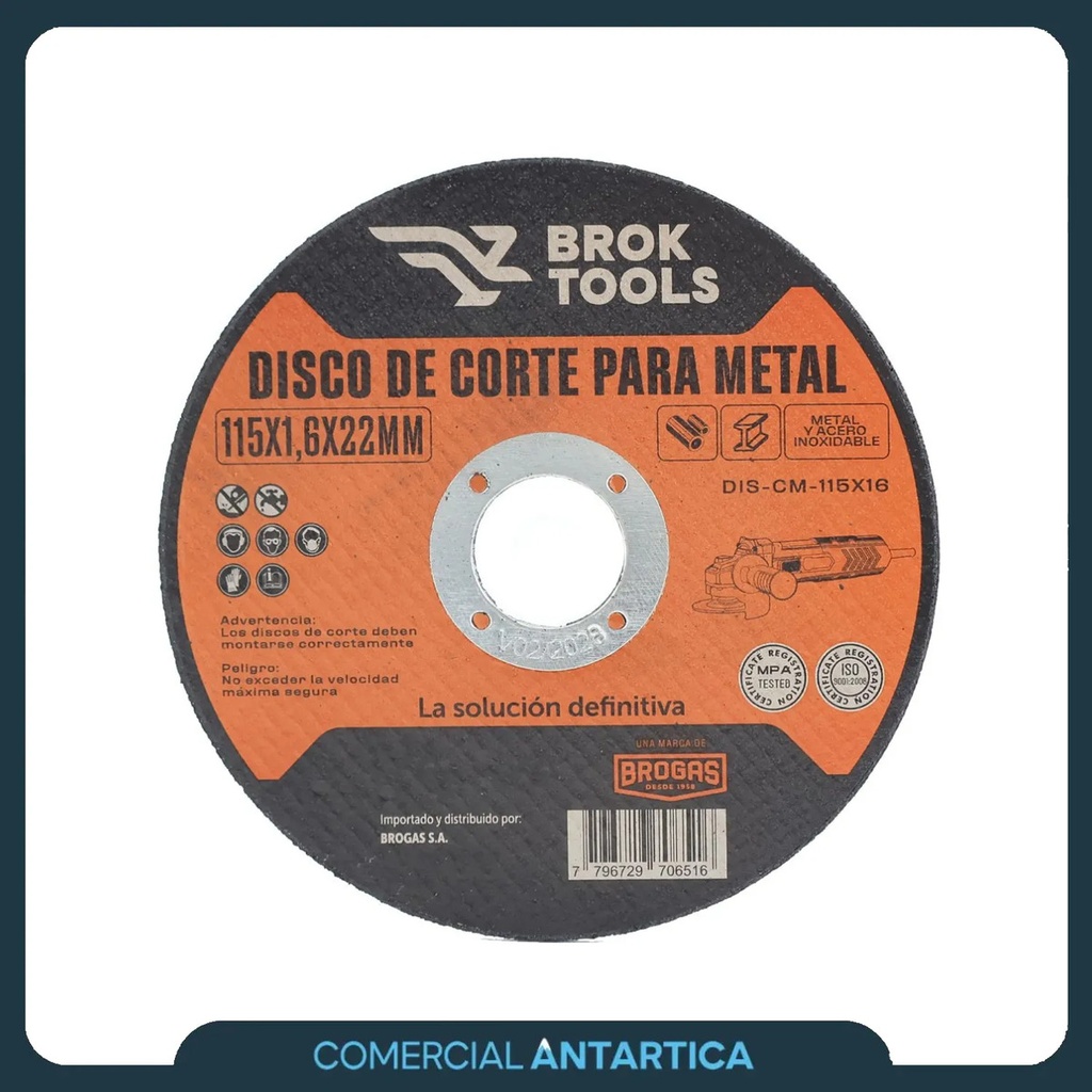 Disco de Corte Broktools 115x1,6x22M