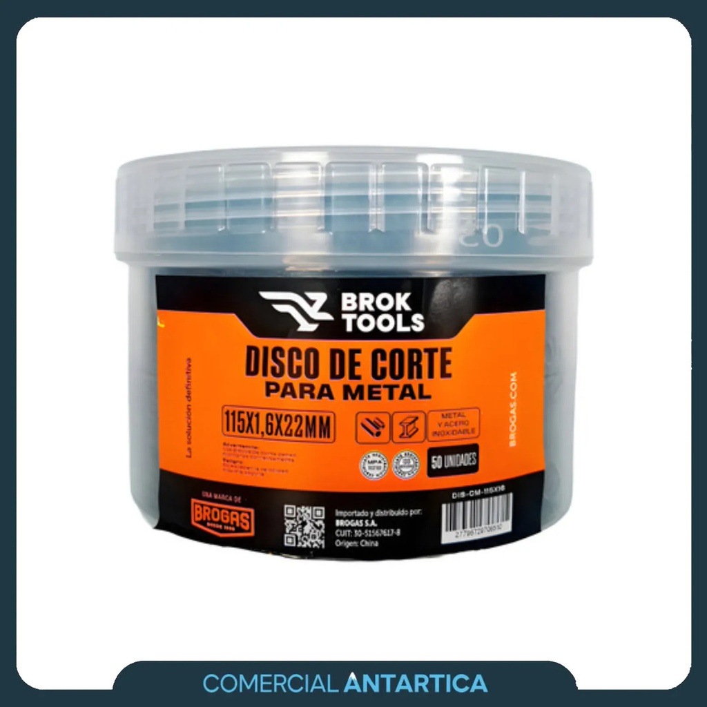 Disco de Corte Broktools 115x1,6x22M