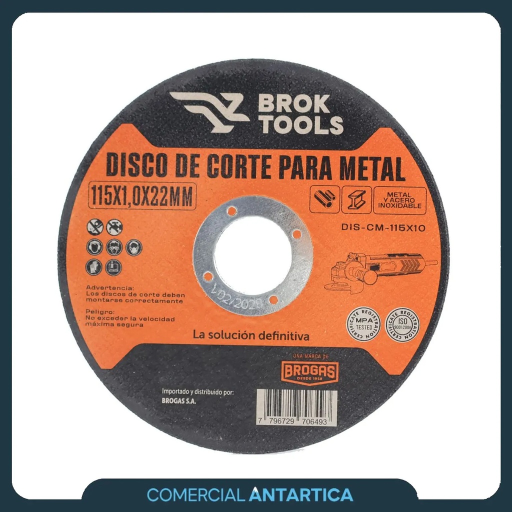 Disco de Corte Broktools 115x1,0x22M