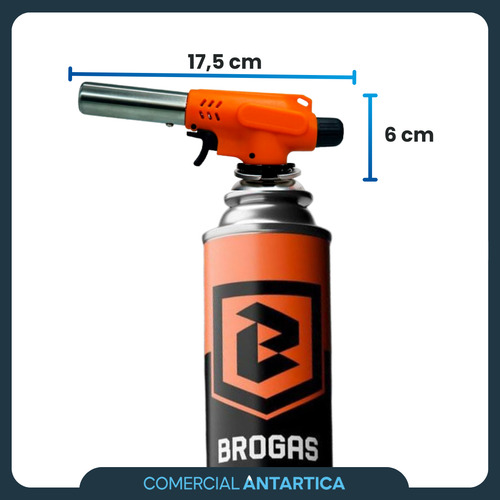 Cabezal Soplete Brogas + Pack 12 Cartucho Gas Butano 227g