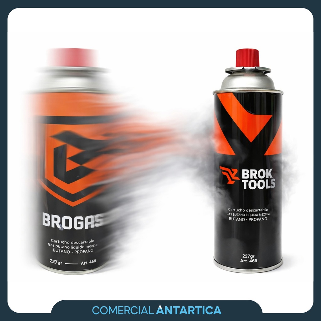 Cartucho Gas Butano Camping Brogas Pack X8 Descartable 227gr