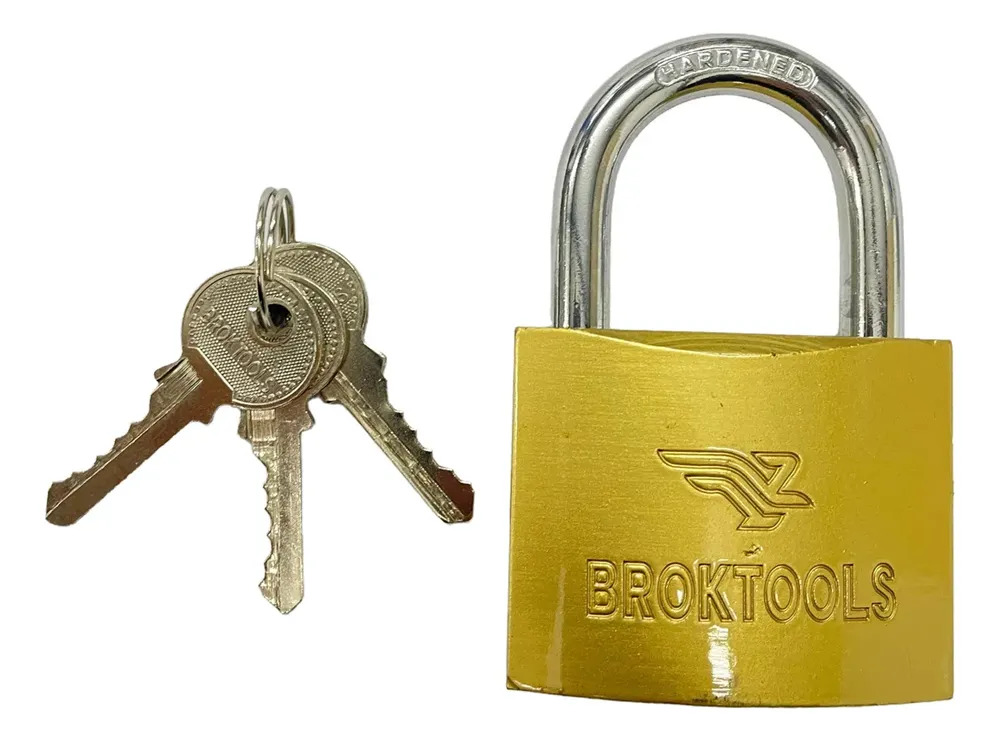 Candado Brogas Bronce 25mm 3 Llaves Doble Traba X12 Unidades