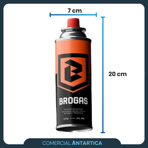 Cabezal Soplete Brogas + Pack 16 Cartucho Gas Butano 227g