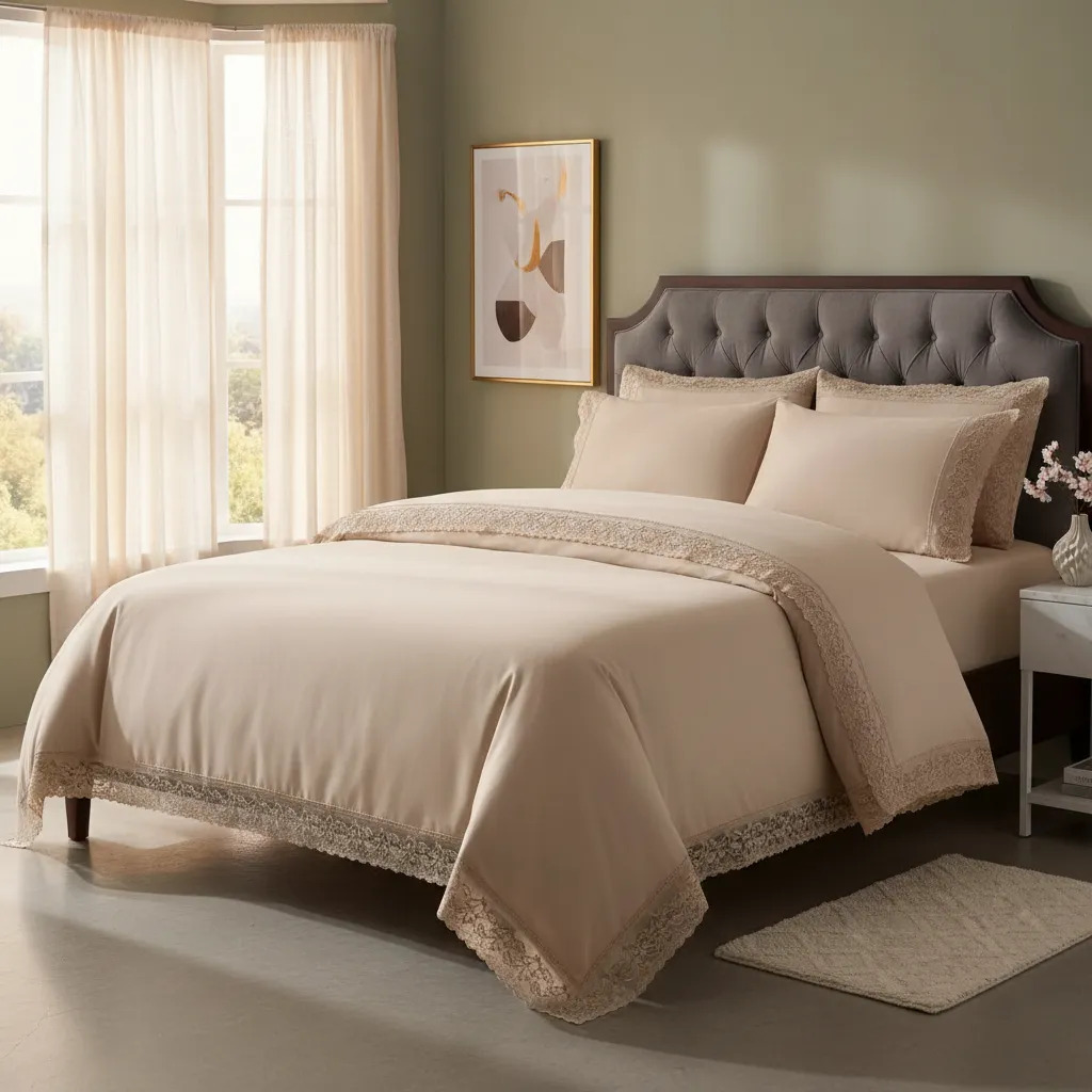 Juego De Sabanas Microfibra Love&home 2.5 Plaza Broderie