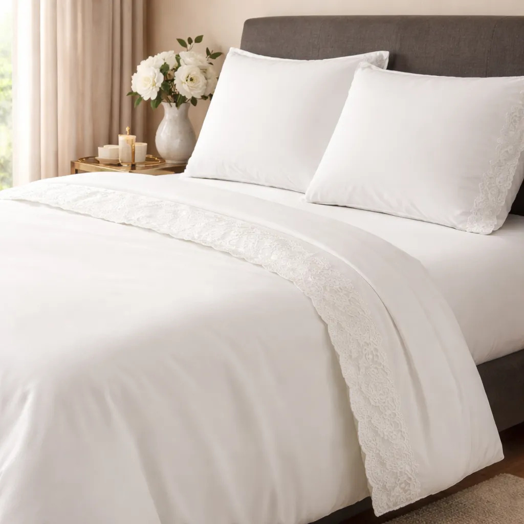 Juego De Sabanas Microfibra Love&home 2.5 Plaza Broderie