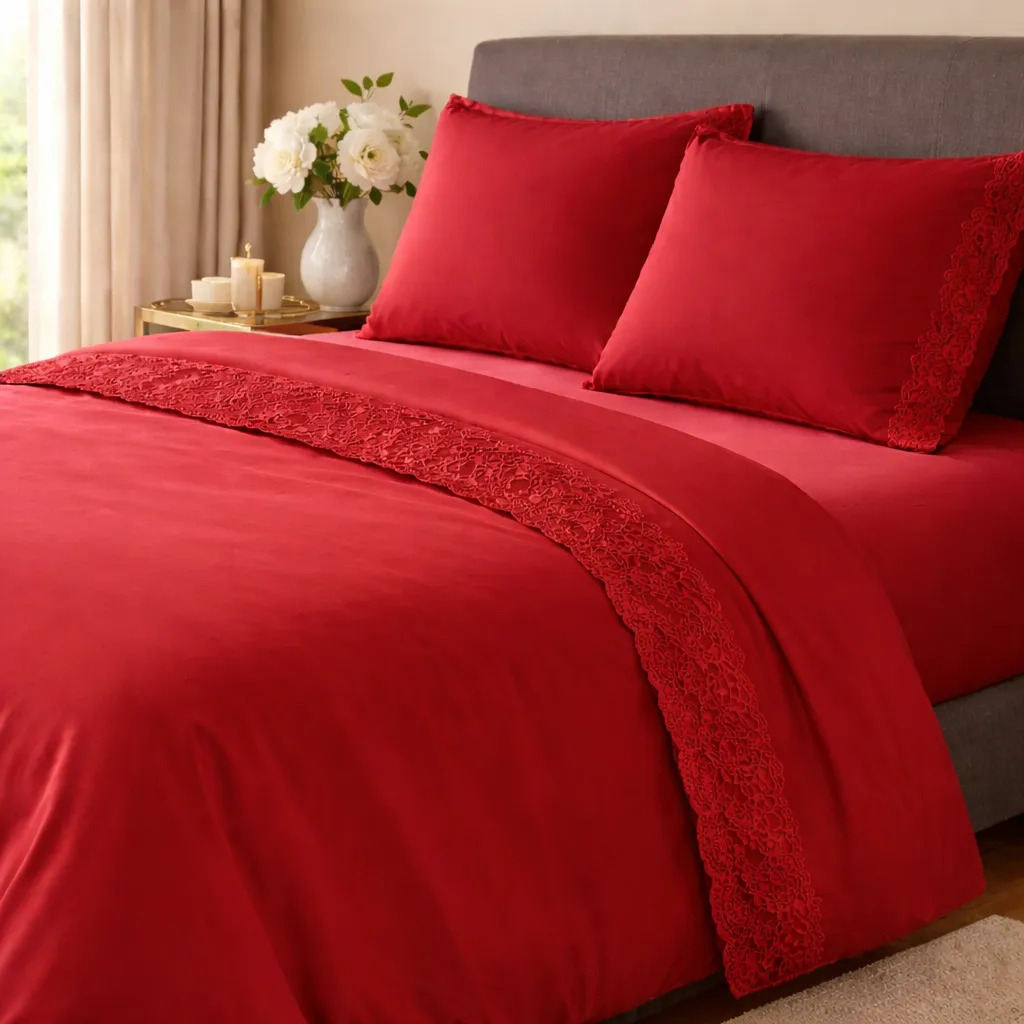 Juego De Sabanas Microfibra Love&home 2.5 Plaza Broderie