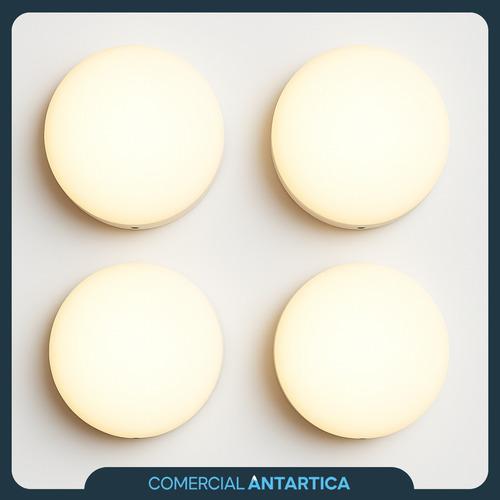 Plafón Led Redonda Aplicar 18w Luz Fría/cálida Blanco X4