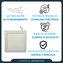 Plafón Led Cuadrado Aplicar 18w Luz Fría Blanco 