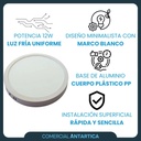 Plafón Led Redondo Aplicar 12w Luz Fría/cálida Blanco