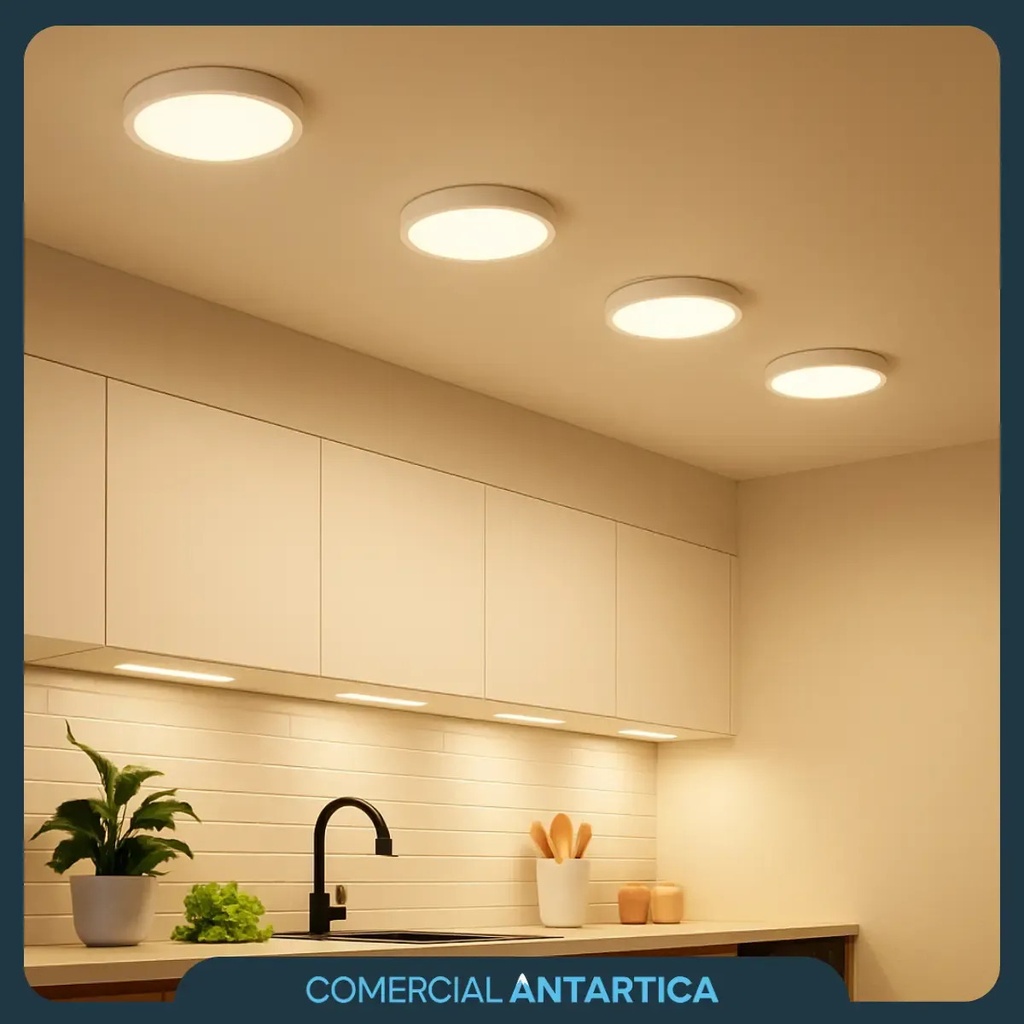 Plafón Led Redondo Aplicar 12w Luz Fría/cálida Blanco