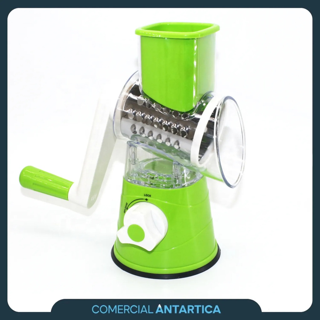 Rallador Manual Tambor Giratorio 3 Usos Verde