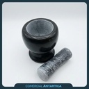 Mortero Molcajete Piedra Pulido Pilon Especias Ajo Guacamole Negro