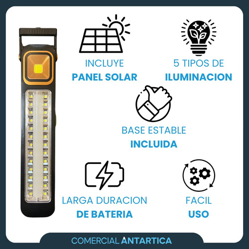 Luz Led Emergencia Portátil Solar Recargable 26 Leds Set X2