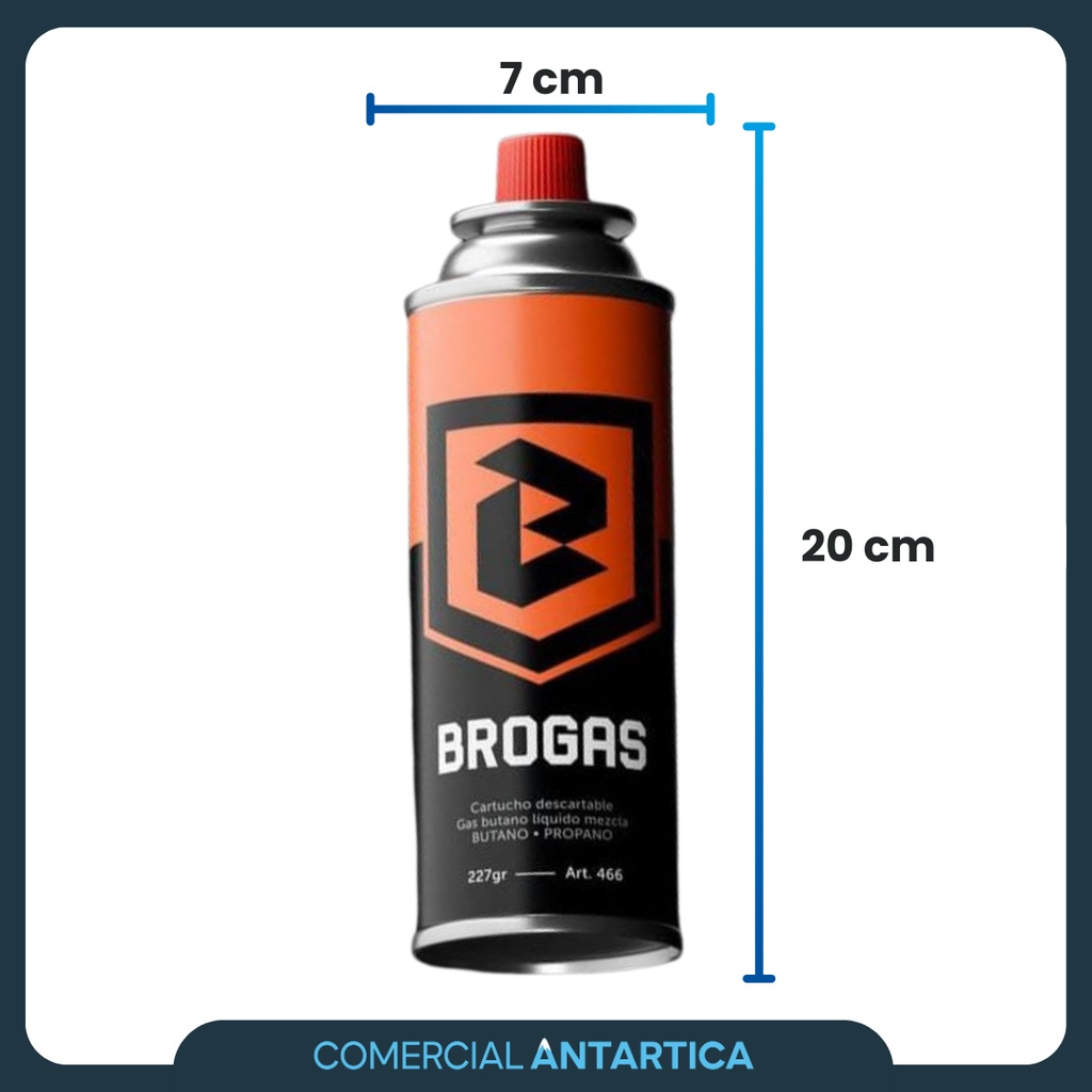 Cartucho Gas Butano Camping Brogas Pack X8 Descartable 227gr