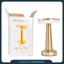 Lámpara Velador Led Usb Recargable Touch 3 Brillos Dorado X4