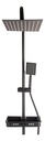 Columna Ducha Exterior Griferia Monocomando Cuadrada Negra