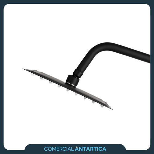 Columna Ducha Exterior Griferia Monocomando Cuadrada Negra