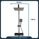 Columna Ducha Exterior Griferia Monocomando Cuadrada Negra