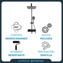 Columna Ducha Exterior Griferia Monocomando Cuadrada Negra