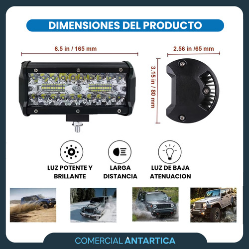 Faro Auxiliar Led 120w De Pura Potencia Por Par Dos Unidades
