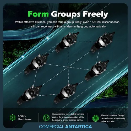 Kit 2 Intercomunicadores Moto Q8 Look Earth By Ejeas