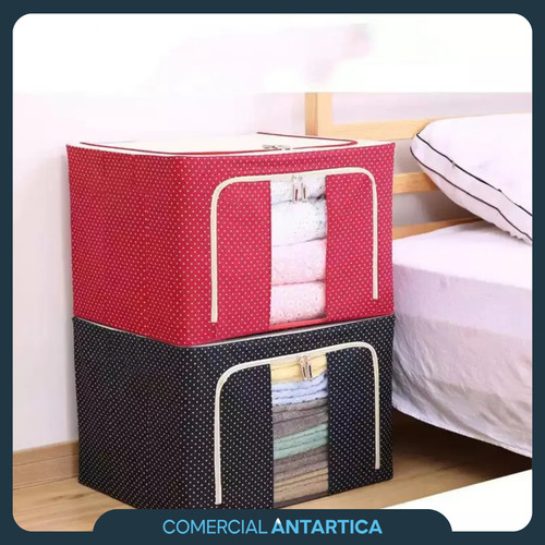 Combo X 2 Organizador Oxford Premium Ropa Plegable Azul 66lt