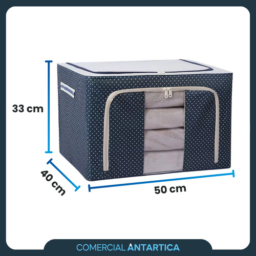 Combo X 2 Organizador Oxford Premium Ropa Plegable Azul 66lt