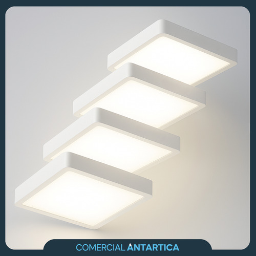 Plafón Led Rectangular Aplicar 12w Luz Fría/cálida Blanco X4 (copia)