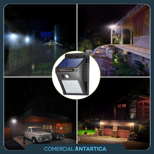 Panel Reflector Solar 20 Led Sensor Movimiento Ip65 Set X2