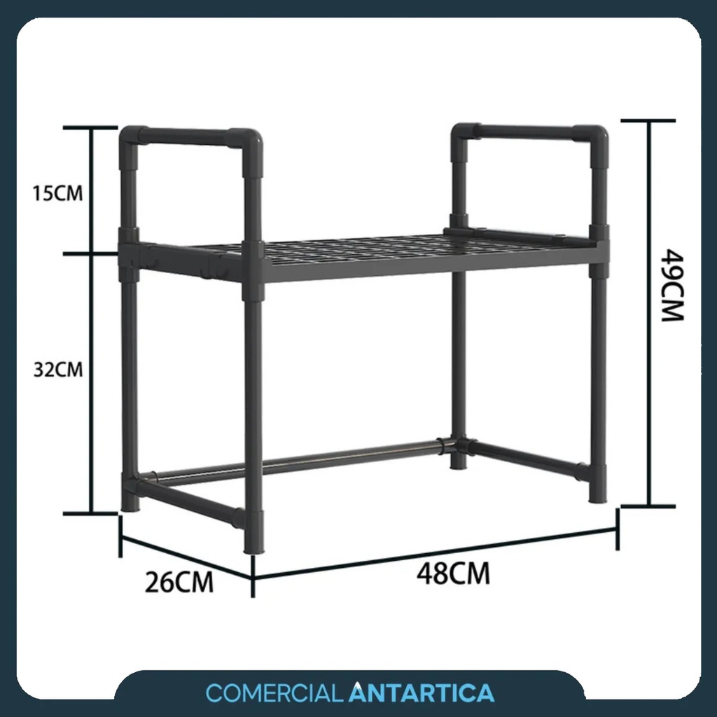Rack Organizador para Microondas Negro