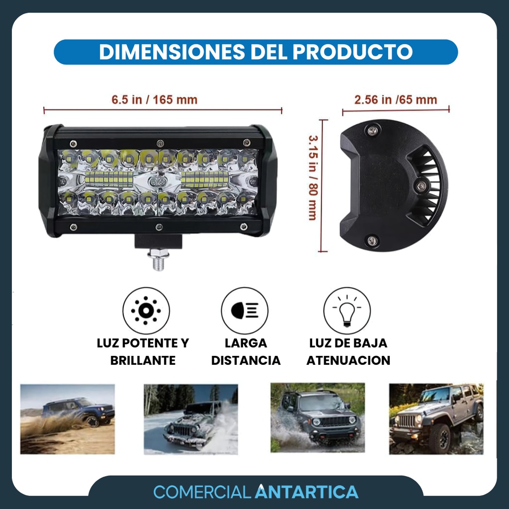 Faro Auxiliar Led 120w De Pura Potencia 