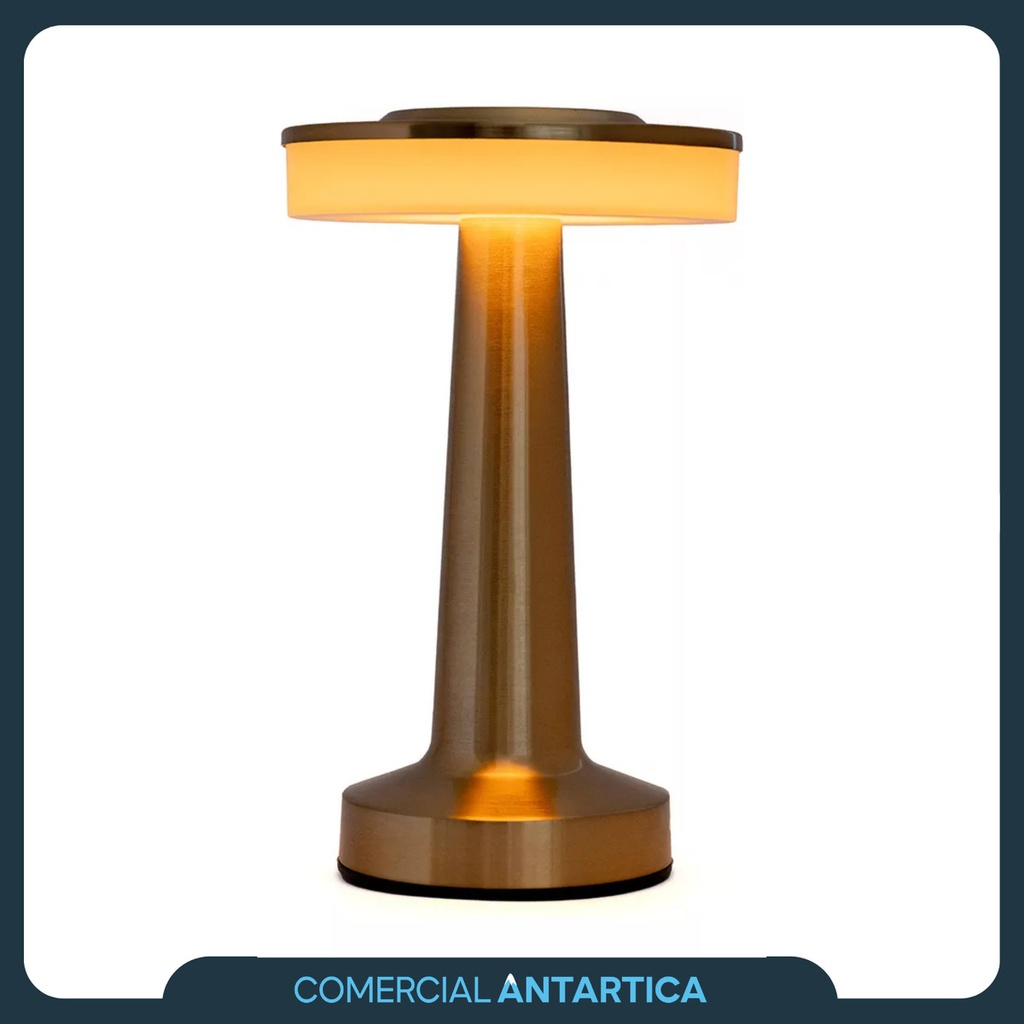 Lámpara Velador Led Usb Recargable Touch 3 Brillos Dorado X2