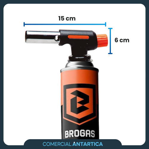 Soplete Soldador Brogas 2702 + Pack 8 Cartucho Gas Butano