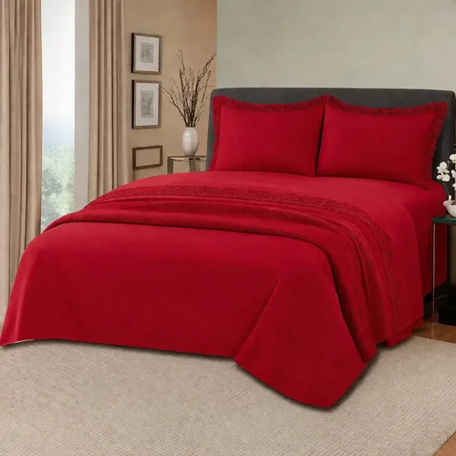 Juego De Sabanas Microfibra Love&home 2.5 Plaza Broderie