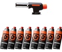 Soplete Soldador Brogas 2702 + Pack 8 Cartucho Gas Butano