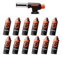 Soplete Soldador Brogas 2702 + Pack 12 Cartucho Gas Butano