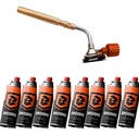 Cabezal Soplete Brogas + Pack 8 Cartucho Gas Butano 227g