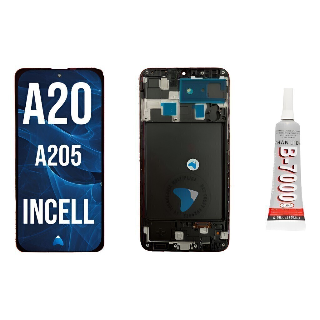 Modulo Para Samsung A20 Con Marco Incell + Pegamento