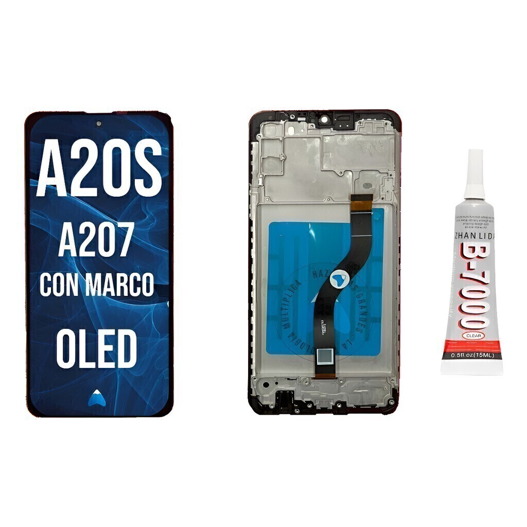 Modulo Pantalla Para Samsung A20s A207 Marco + Pegamento