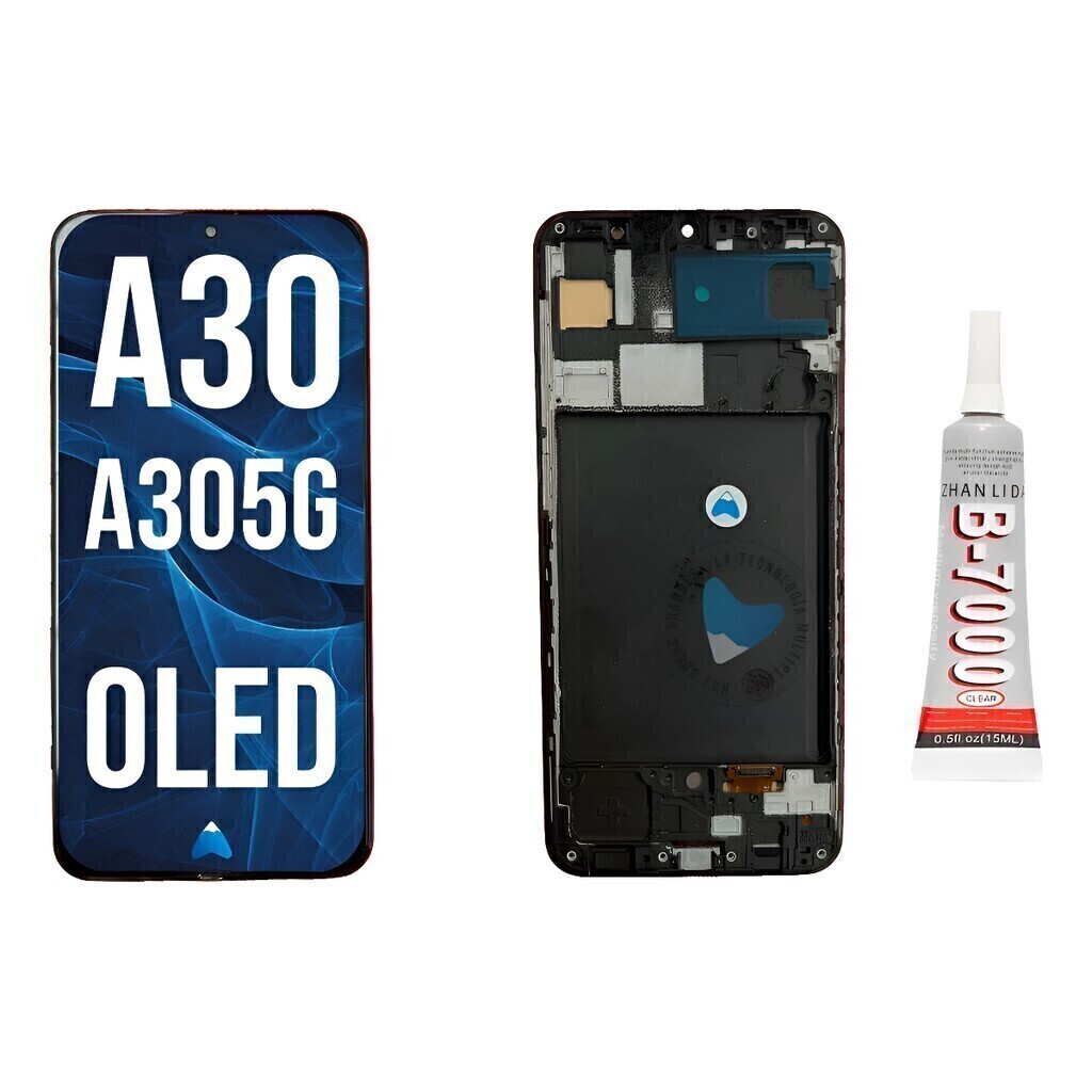 Modulo Pantalla Oled Samsung A30 A305g Marco + Pegamento