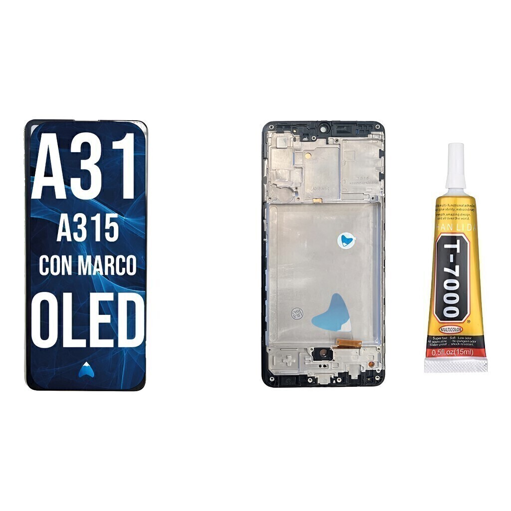 Modulo Pantalla Para Samsung A31 A315 Marco + Pegamento 15ml