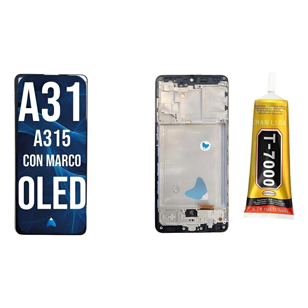 Modulo Pantalla Para Samsung A31 A315 Marco + Pegamento 110