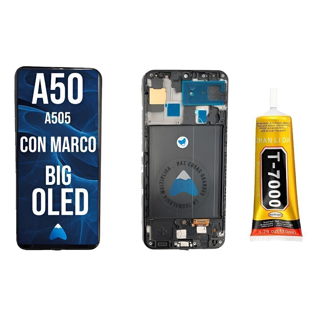 Pantalla Modulo Para Samsung A50 Marco + Pegamento 110ml