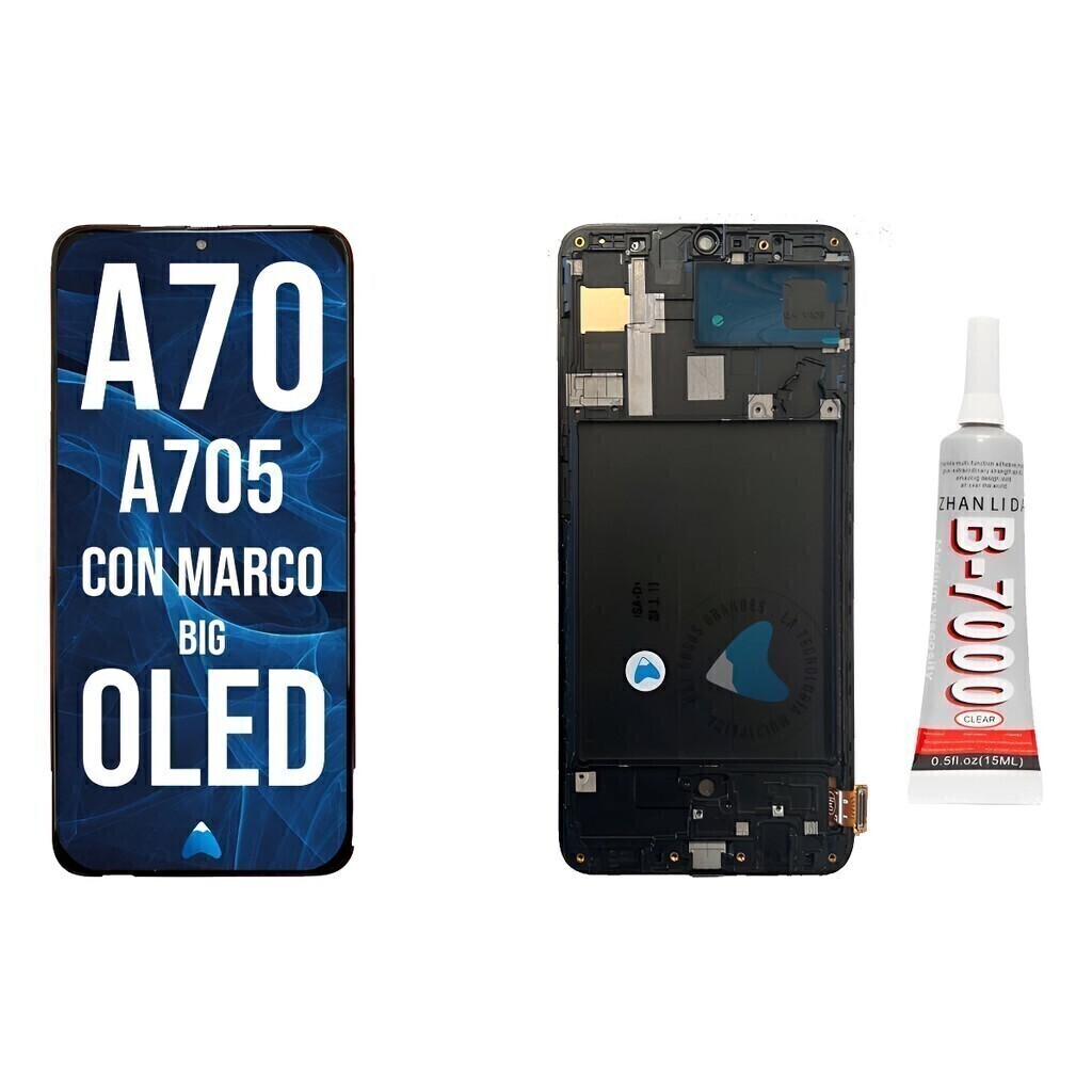 Modulo Pantalla Para Samsung A70 A705 Oled Marco + Pegamento