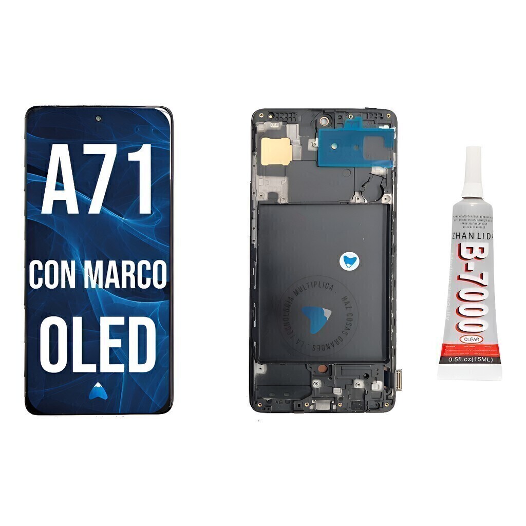 Modulo Compatible Samsung A71 Oled Con Marco + Pegamento