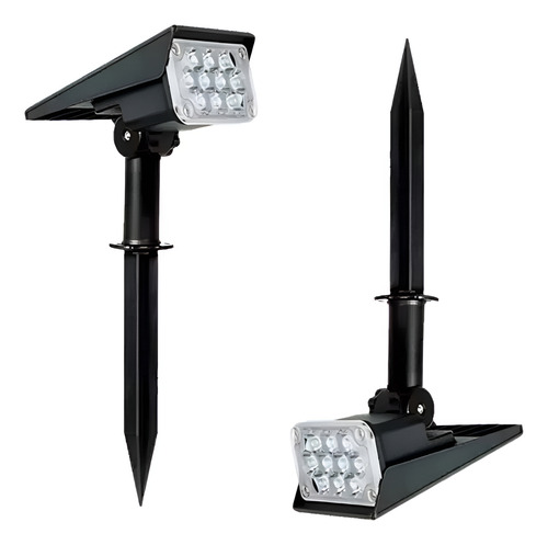 Estaca Solar Led 6w Jabalina Jardin Luz Neutra Set X2