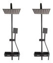 Columna Ducha Exterior Griferia Monocomando Cuadrada Negra