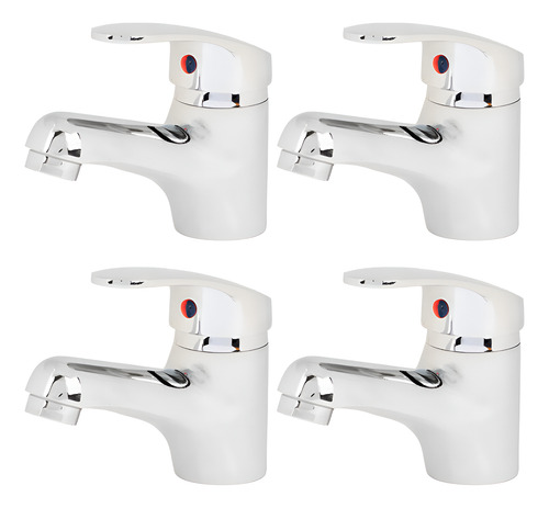 Griferia Canilla Corto Monocomando Baño Lavatorio Cromado X4