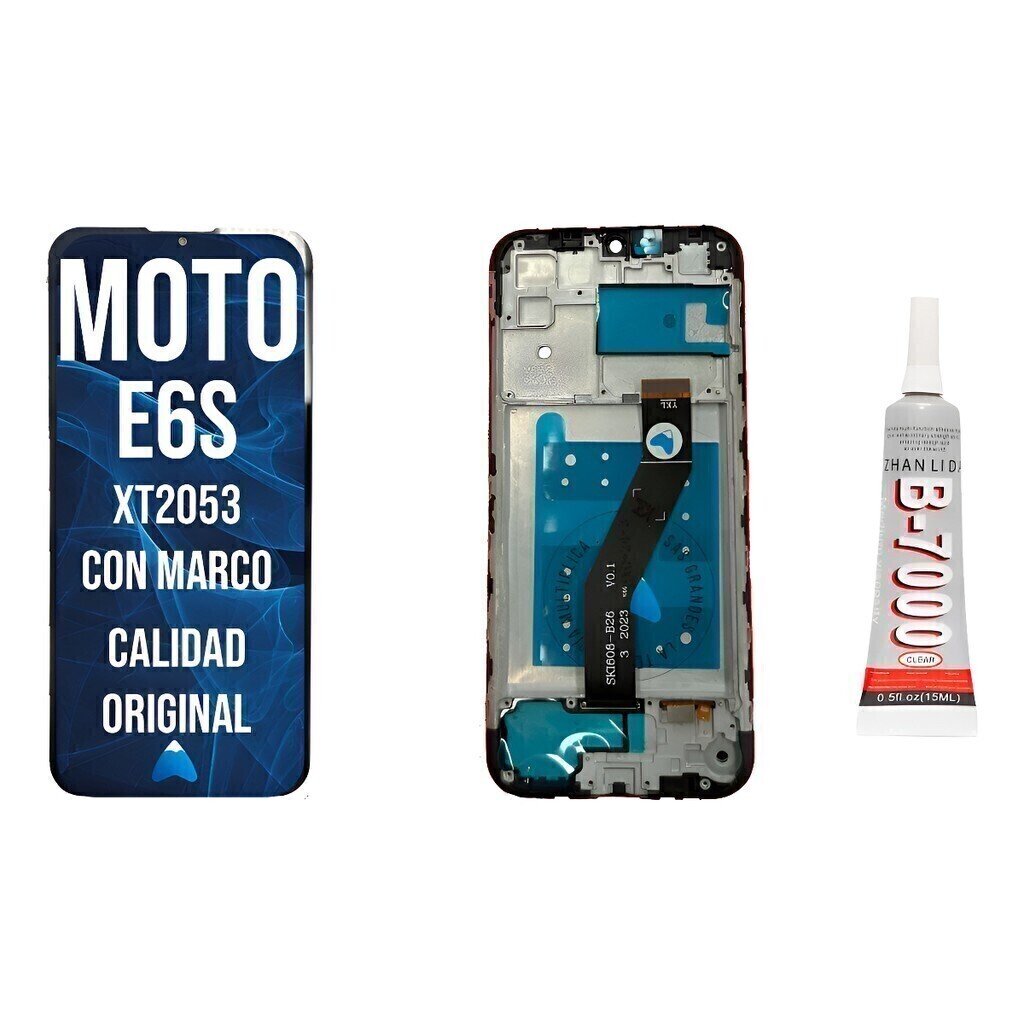 Modulo Motorola Moto E6s Xt2053 Con Marco Oled + Pegamento
